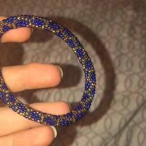 blue and gold thick bracelet